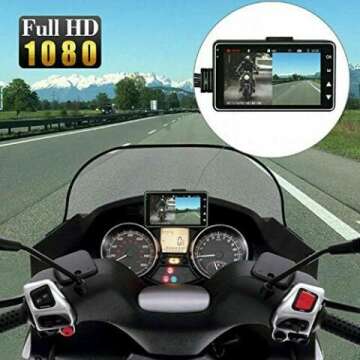 HD 1080p Motorcycle Dash Cam, Waterproof Dual Camera