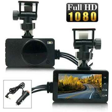 HD 1080p Motorcycle Dash Cam, Waterproof Dual Camera