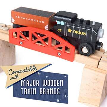 Conductor Carl Wood Train Track Bridge Expansion Pack| Compatible with Most Train Tracks| 21 Count (Pack of 1)