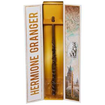 Wizarding World Harry Potter, 12-inch Magical Collector Hermione Granger Wand with Stand & Die-cast Icon, Magical Creatures Series