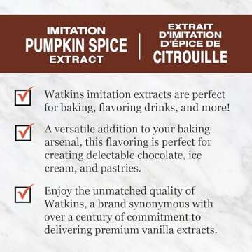 Watkins Imitation Pumpkin Spice Extract, Kosher, 2 oz. Bottle, 1-Pack