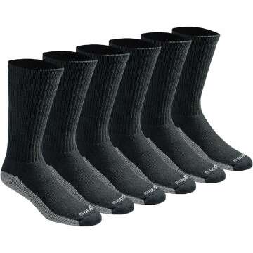 Dickies Men's Dri-Tech Moisture Control Crew Socks Multipack - Comfort & Quality