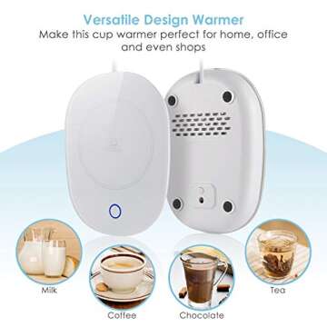 Coffee Mug Warmer, Coffee Warmer with Automatic Shut Off Beverage Warmers Cup Heater for Desk Coffee Warmer Keep Temperature Up to 131℉/ 55℃, Safely Use for Office/Home to Warm Coffee Tea Milk Candle