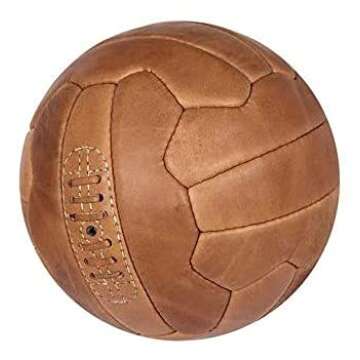 Oryx Sports Vintage Soccer Ball Antique Leather Football Size 5, Light Brown