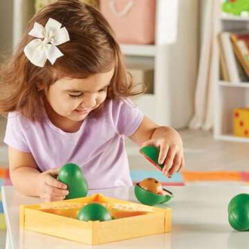 Learning Resources Learn-A-Lot Avocados - 9 Pieces, Ages 18+ months Toddler Social Emotional Learning Toys, Develops Fine Motor Skills, Toddler Learning Toys