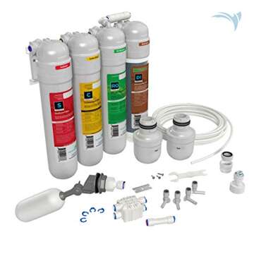 Aquatic Life Twist-in 4-Stage Reverse Osmosis Water Filter System RO/DI Filtration Units for Aquarium, 75 GPD