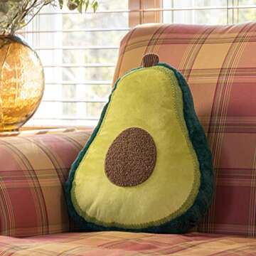 Phantoscope Fruit Shaped Pillows Series Avocado Shaped Throw Pillow, Fun Home Decor of Fruit Themed Shaped Cushions, Decorative Shaped Pillow for Couch Bed and Chair, Green,12.5 x15.5 inches