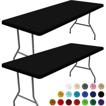 Spandex Picnic Table Cloth 2 Pack - Elastic Fitted Covers for Outdoor Events