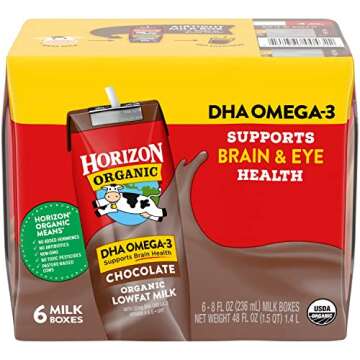 Horizon Organic Chocolate Lowfat Milk with DHA Omega-3, 6 Pack