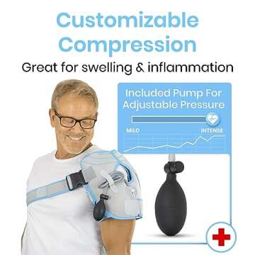 Arctic Flex Shoulder Ice Pack Brace - Cold Compression Wrap with Pump - Supports Rotator Cuff, Frozen Shoulder, Tendinitis, Dislocated Joints, Labrum Tears, Pain, Sprains - Fits Left or Right Shoulder