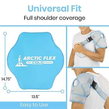 Arctic Flex Shoulder Ice Pack Brace - Cold Compression Wrap with Pump - Supports Rotator Cuff, Frozen Shoulder, Tendinitis, Dislocated Joints, Labrum Tears, Pain, Sprains - Fits Left or Right Shoulder