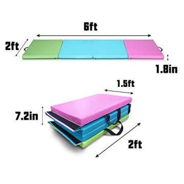 ZEYU SPORTS Kids Children Gymnastics Mat Home Gym Mat Exercise Training Mat Tumbling Mat, 2' X 6' X1.8''