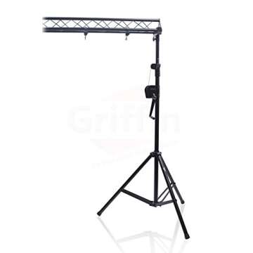 GRIFFIN - Crank Up Triangle Light Truss System | DJ Booth Trussing Stand Kit for Light Cans & Speakers | Pro Audio Lighting Stage Platform Hardware Package | Portable Music Equipment Mount Gear Holder