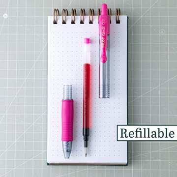 PILOT G2 Premium Refillable & Retractable Rolling Ball Gel Pens, 0.7mm Fine Point, Pink, 6-Pack