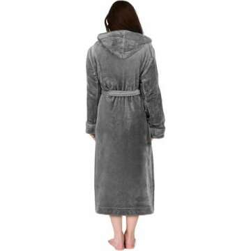 Plush Fleece Hooded Bathrobe for Women by NY Threads