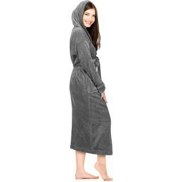 Plush Fleece Hooded Bathrobe for Women by NY Threads