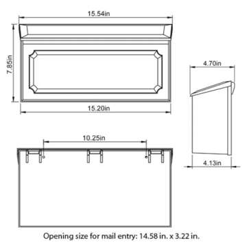 Architectural Mailboxes Windsor Plastic Wall Mount Mailbox, WMH00WAM, White, Small Capacity