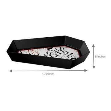 Amscan Dark Manor Coffin Shaped Melamine Bowl - 12.8" x 8" (Pack of 1) - Spooky Serving Dish, Perfect for Halloween Parties, Gothic Decor, and Unique Entertaining