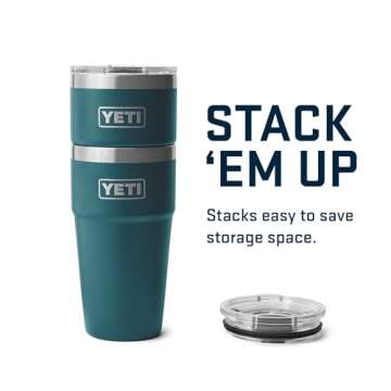 YETI Rambler 20 oz Stackable Tumbler, Stainless Steel, Vacuum Insulated with MagSlider Lid, Agave Teal