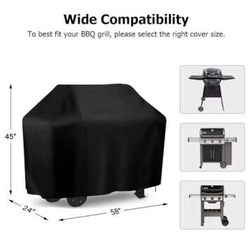 iCOVER 58" Waterproof BBQ Grill Cover - Durable & Easy to Use