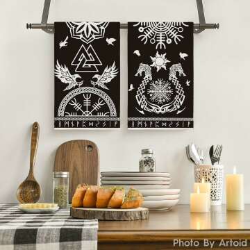 Artoid Mode Black Eagle Dragon Kitchen Towels Dish Towels, 18x26 Inch Seasonal Sun Decoration Hand Towels Set of 2