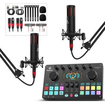 Podcast Equipment Bundle for 2: Complete DJ Mixer & 48V Mic Kit