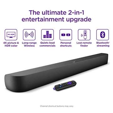 Roku Streambar Pro - 4K Streaming Media Player & Soundbar