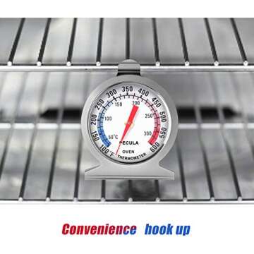 Oven Thermometer 50-300°C/100-600°F, Oven Grill Fry Chef Smoker Analog Thermometer Instant Read Stainless Steel Kitchen Cooking Thermometer