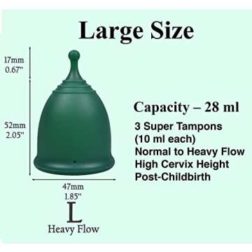 SHORDY Reusable Menstrual Cup (Small & Large) Set of 2 with Box, Medical Grade Silicone, Copa Menstruelle, Period Cup, Heavy & Light Flow, Feminine Hygiene, Tampons, Pads & Disc Alternative for Women