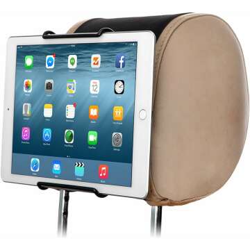 TFY Universal Car Headrest Mount Holder, Fits ALL 7 Inch to 11 Inch Tablets - Apple iPad, iPad 4 (iPad 2 & 3), iPad Air, iPad Mini 2/3/4 - iPad Pro 9.7" - Samsung Galaxy Tab & Note and More