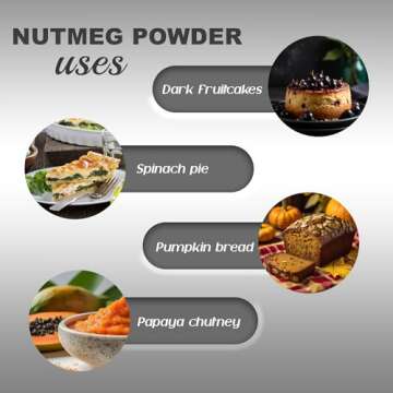 Organic Nutmeg Powder (3.5 oz), Premium Grade, Harvested & Packed from a USDA Certified Organic Farm in Sri Lanka (stand up resealable pouch)