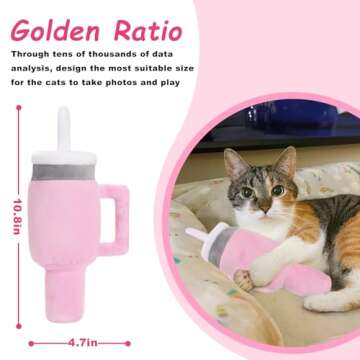 Mity rain Catnip Toys for Cats, Cute Cat Pupcup Tumbler Toys Funny Indoor Cat Chew Toys Interactive Cat Toy with Cute Expression for Pet Presents Cat Birthday Toy, pink