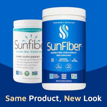 Tomorrow's Nutrition, Sunfiber, Prebiotic Fiber Supplement for Digestive Health, Low FODMAP, Gluten-Free, Unflavored, 30 Servings