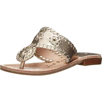 Jack Rogers Hamptons Thong Sandal (Toddler/Little Kid/Big Kid),Platinum,10 M US Toddler