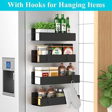 HuggieGems Magnetic Spice Storage Rack - 4 Pack Organizer