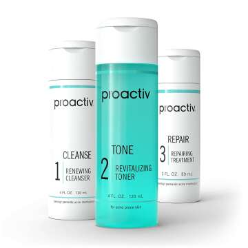 Proactiv 3 Step Acne Treatment - Benzoyl Peroxide Face Wash, Repairing Acne Spot Treatment for Face And Body, Exfoliating Toner - 60 Day Complete Acne Skin Care Kit