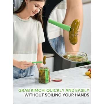 Pickle Fork, YUNHOME Pickle Grabber, Unique Kitchen Gadgets, Olive Fork Pickle Picker Pickle Gift Cool Gadgets Pickle Gifts Pickle Forks Tool for The Jar Pickle Holder