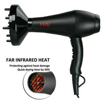 Low Noise Ionic Hair Dryer | 1875W Professional Ceramic