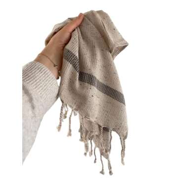 MyMesken Turkish Bath Towel Hand Towel Set - Hand Woven Turkish Cotton, Quick Dry & Highly Absorbent to Reduce Water Consumption | Eco Friendly Turkish Towel for Bathroom, Kitchen Towels