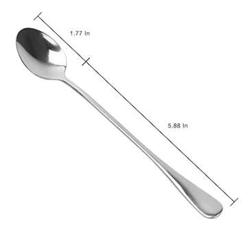 Long Handle Spoon, MCIRCO Stainless Steel Spoon Set Mixing Spoon Ice Cream Spoon Long Spoon Iced Tea Spoon Coffee Spoon Dessert Spoon Milkshake Spoon,Set of 8