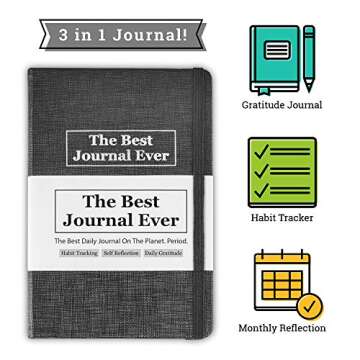 Daily Positivity Journal For Happiness, Wellness, Mindfulness & Self Care - Inspirational Journals To Write In, Writing Prompt Journal & Guided Journal Gifts For Men & Women - Hardcover Diary Notebook