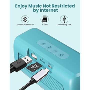 LENRUE Bluetooth Speaker,Wireless Portable Speakers with TWS, 16H Playtime,Loud Clear Sound for Home,Travel and Outdoor,Handfree Calls Compatible with for iPhone (Powder Blue)