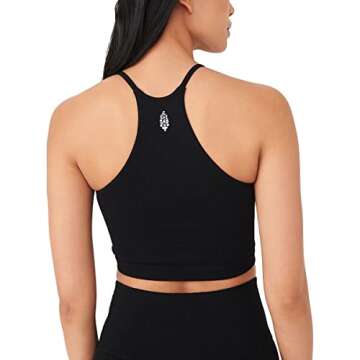 FP Movement by Free People Women's Cropped Run Tank, Black, XS-S