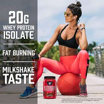 BSN ISOBURN, Lean Whey Protein Powder, Fat Burner for Weight Loss with L-carnitine - Vanilla Ice Cream, (20 Servings)