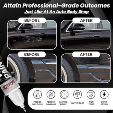 Black Touch Up Paint for Cars, Color Accurate Car Touch Up Paint, Professional Automotive Paint Scratch Repair, Lasting Auto Scratch Remover, Quick Drying, Easy to Use, Safe and Non-toxic