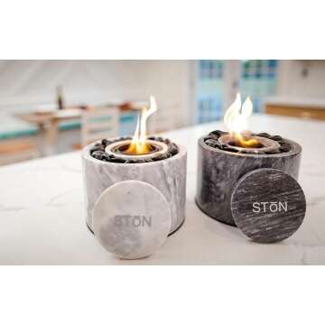 Stonhome Marble Fire Pit Bowl for Indoor Outdoor Use