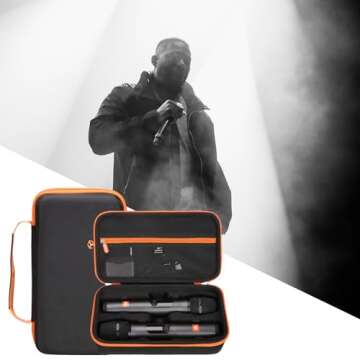 Aproca Black Portable Hard Storage Case, for JBL Wireless Two Microphone System and Accessories