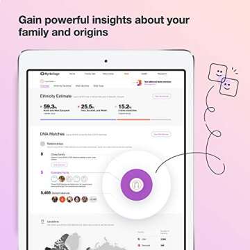 MyHeritage DNA Test Kit: Genetic Testing for Ancestry & Ethnicity Covering 2,114 Geographic Regions and DNA Matching to Relatives