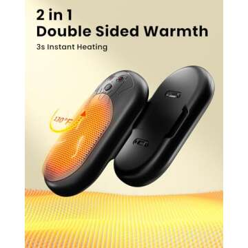 Electric Hand Warmers Rechargeable 2 Pack, 3000Mah*2 Portable Hand Warmer Battery Operated, Fun & Practical & Useful Gifts for Men Chrismas, Outdoor Camping Gifts, Hunting Accessories and Gear