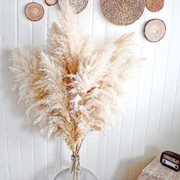 10pcs 40'' Pampas Grass Tall Decor - Pompas Floral, Tall Pampas Grass for Floor Vases, Living Room Floor, Floor Plants, Plumas para, and Grass Wall Decor